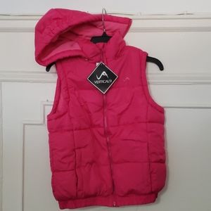 Vertical'9 puffy girl sleeveless hoodie jacket